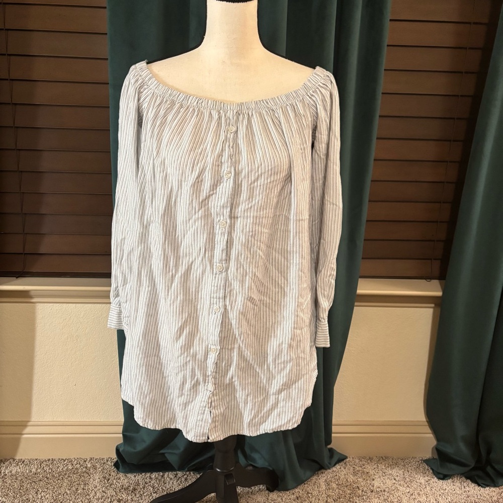 Elegant Long Sleeve Striped Dress
